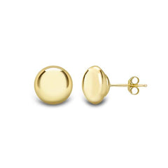 Button Stud 9ct Yellow Gold Earrings