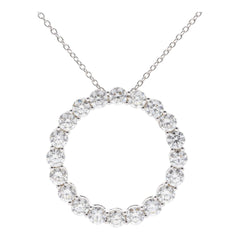Diamond 3.67ct Open Circle 18ct White Gold Pendant