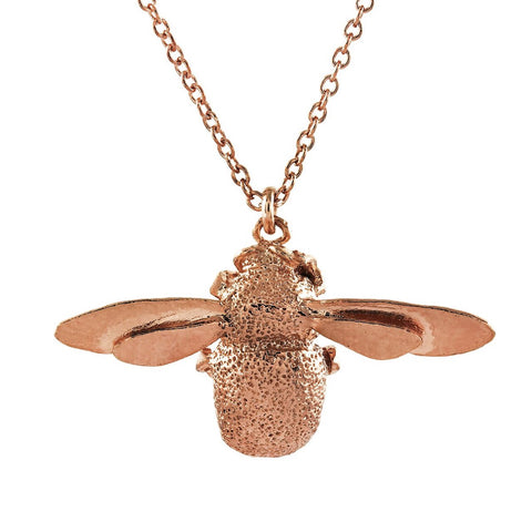 Alex Monroe Bumblebee Necklace Rose Gold Plated