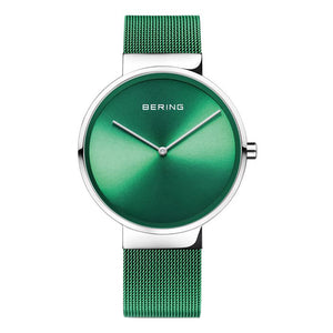 Bering 39mm Green Mesh Quartz Watch 14531-808