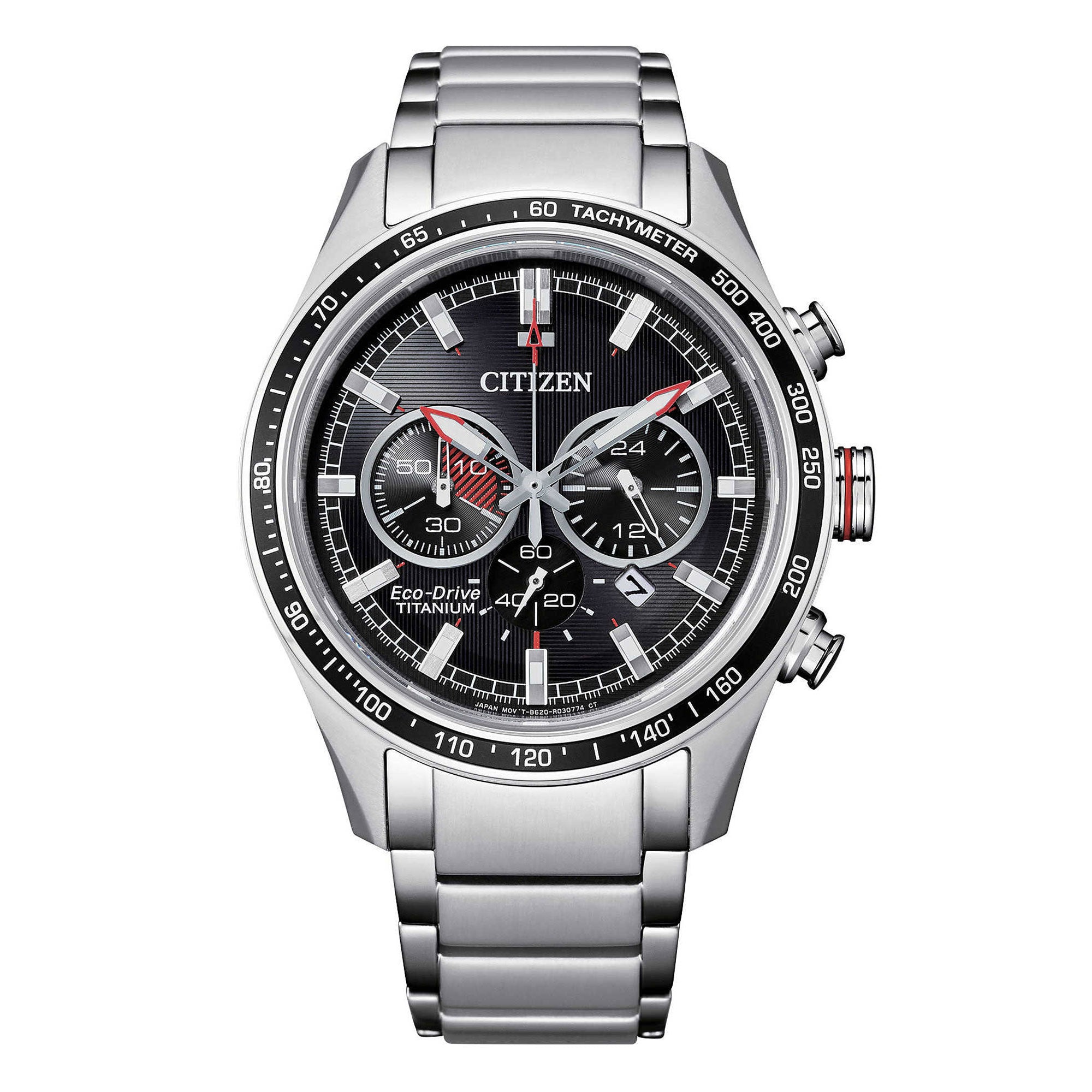 Wristwatches Citizen 40mm Citizen Eco Drive Panda Chronograph Watch  Sapphire Crystal Made in Japan 