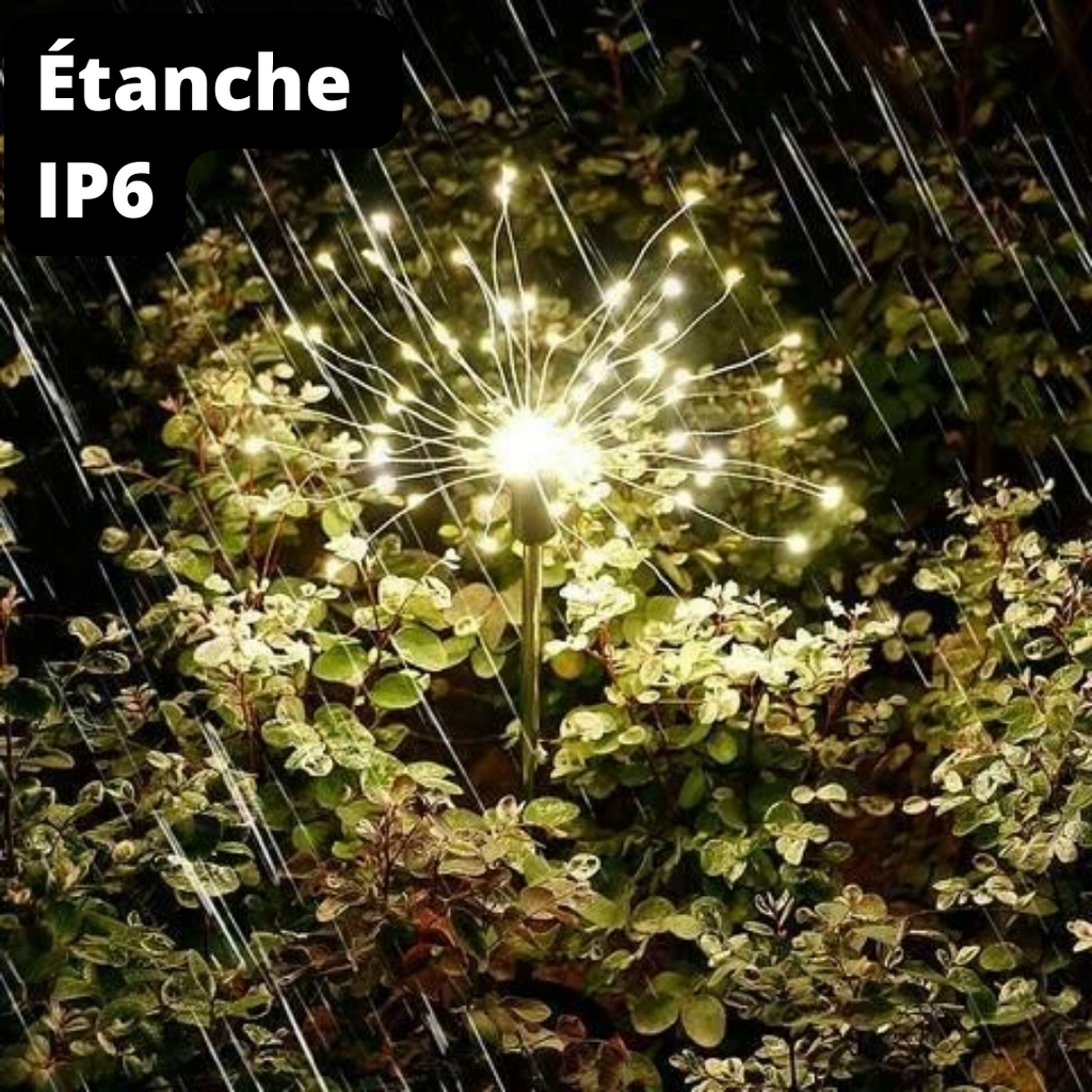 Accessoire luminaires extérieur GENERIQUE ICB Lampes Solaires Feu d' Artifice Jardin LED Imperméables - Pack de 1 - Blanc Chaud