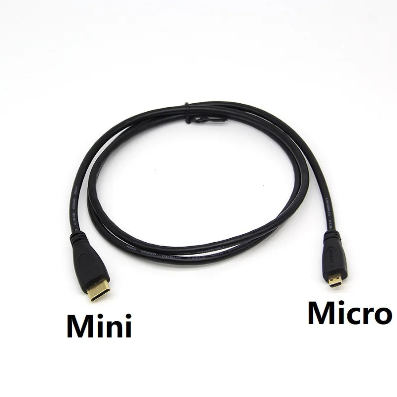 1080p 3D Mini HDMI-compatible to Micro HDMI-compatible Cable For GoPro Sony Projector's Public to Public 0.3M 1M 1.8M Cable