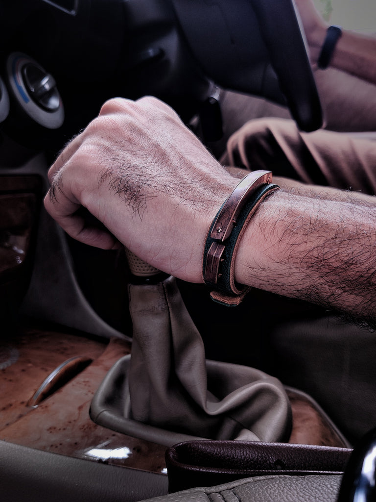 leather copper bracelet