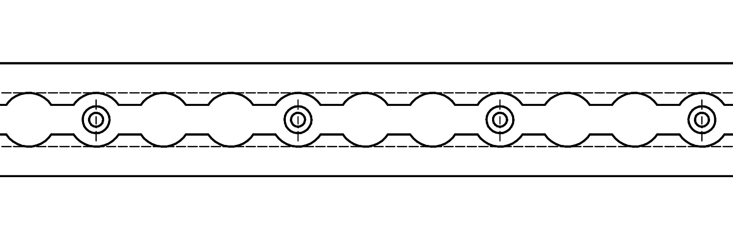 Metrisches Lochraster 25mm Airlineschiene