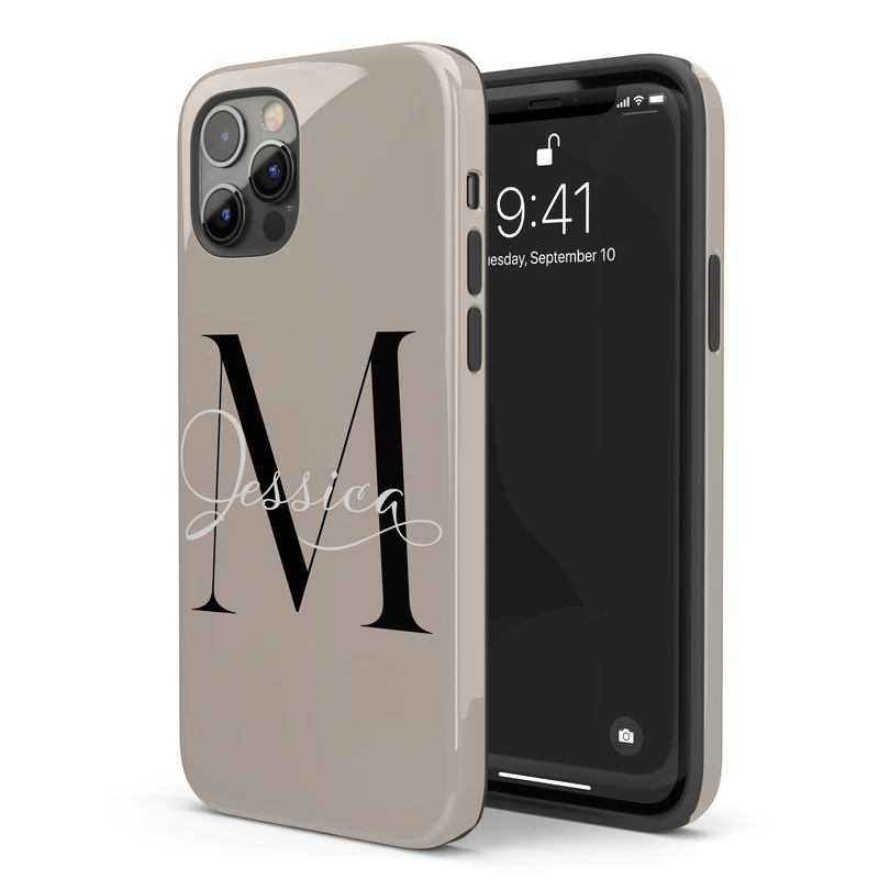 Personalised Marble Monogram Phone Case For iPhone 15 Pro Max 14