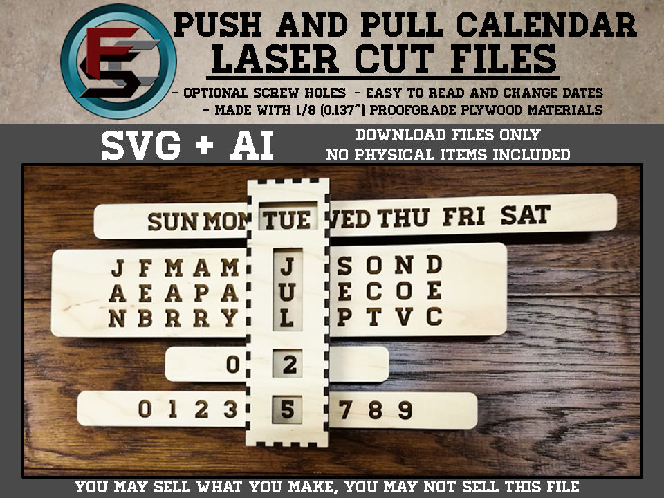 Push and Pull Calendar Fresh Start Customs