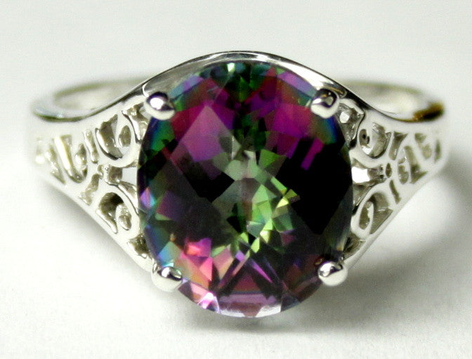 SR057, 6ct Mystic Fire Topaz set in a Sterling SIlver Ring