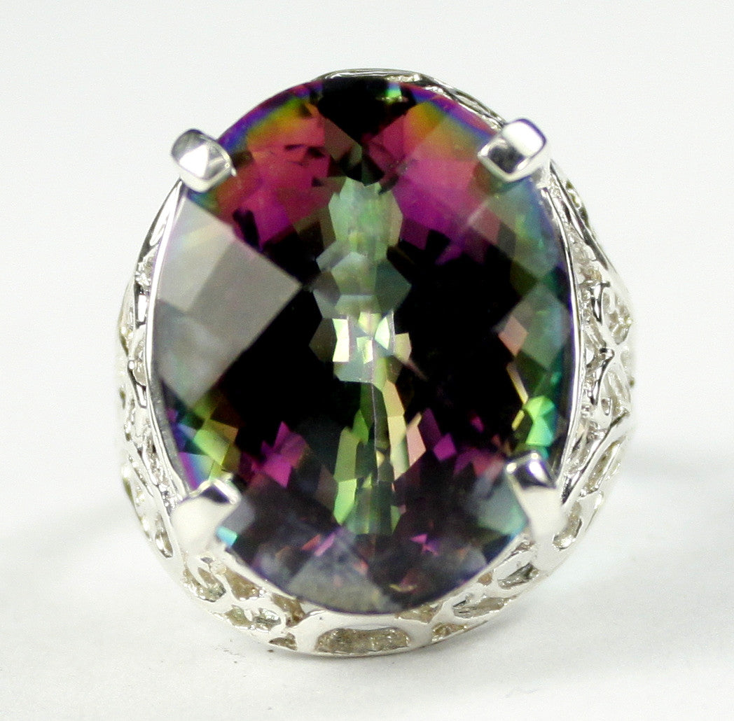 SR291, 22 ct Massive Mystic Fire Topaz set in a Sterling SIlver Ring