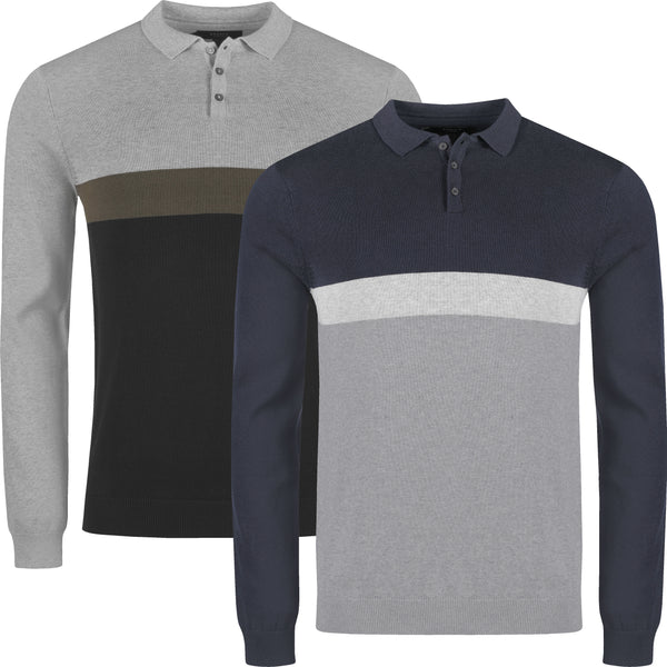 hugo boss long sleeve knitted polo