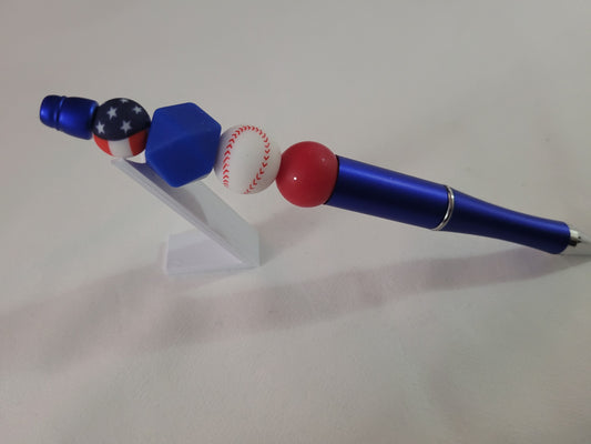 Baseball Blue Beaded Pen