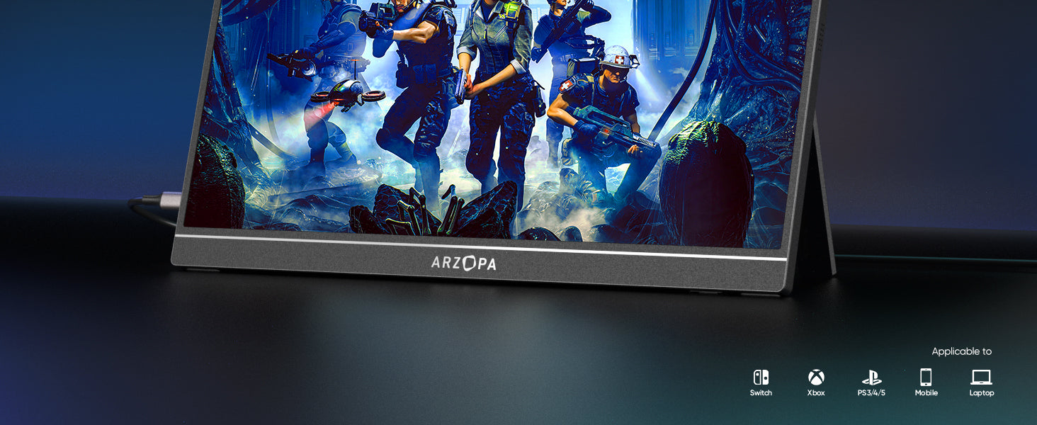 ARZOPA 16.1'' 144Hz Portable Monitor, 100% sRGB 1080P FHD Kickstand  Portable Gaming Monitor with HDR, Ultra Slim, Eye Care, External Second  Screen for