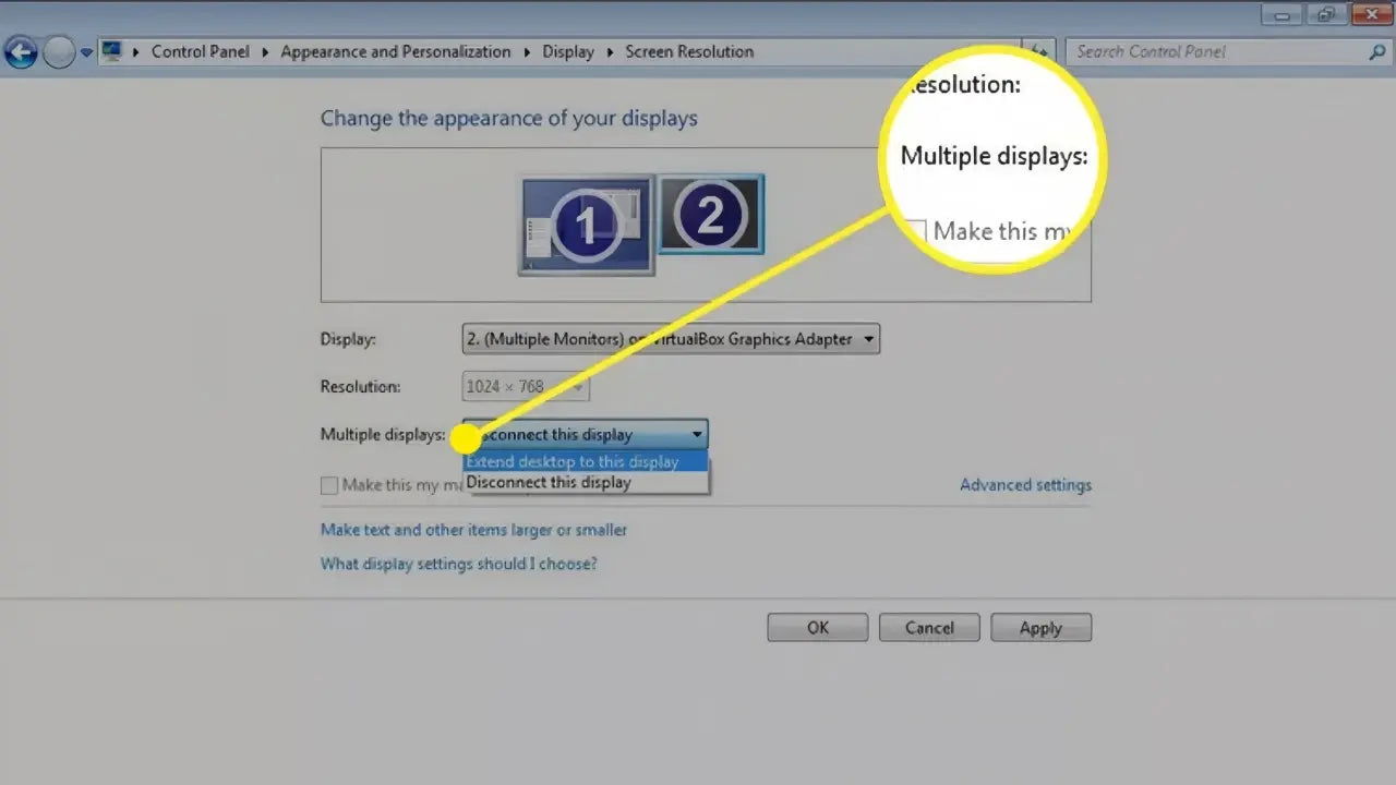 multiple displays on windows