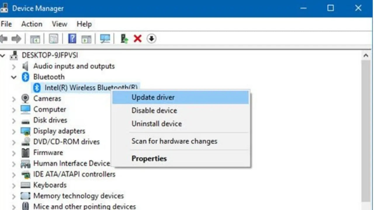 Update your Bluetooth drivers