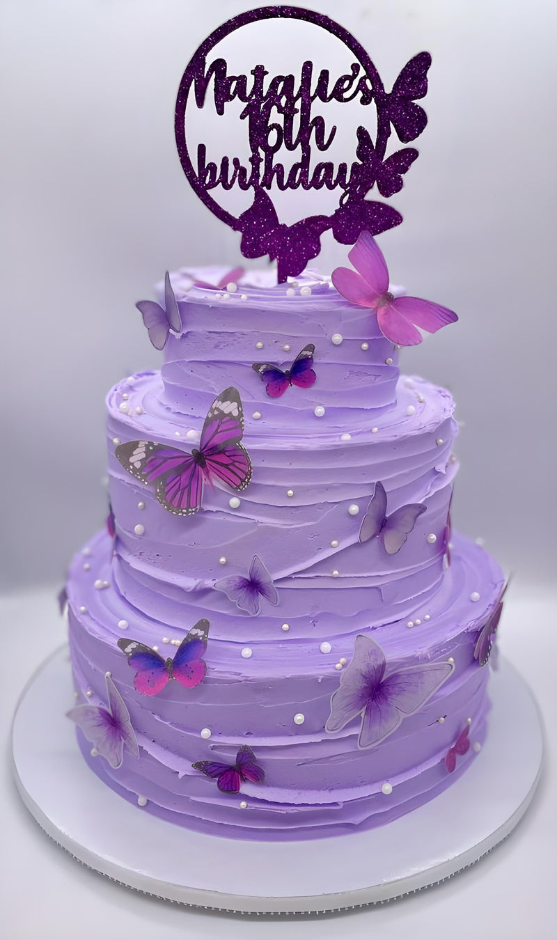 Lilac & Butterfly Cake – Whipped.in
