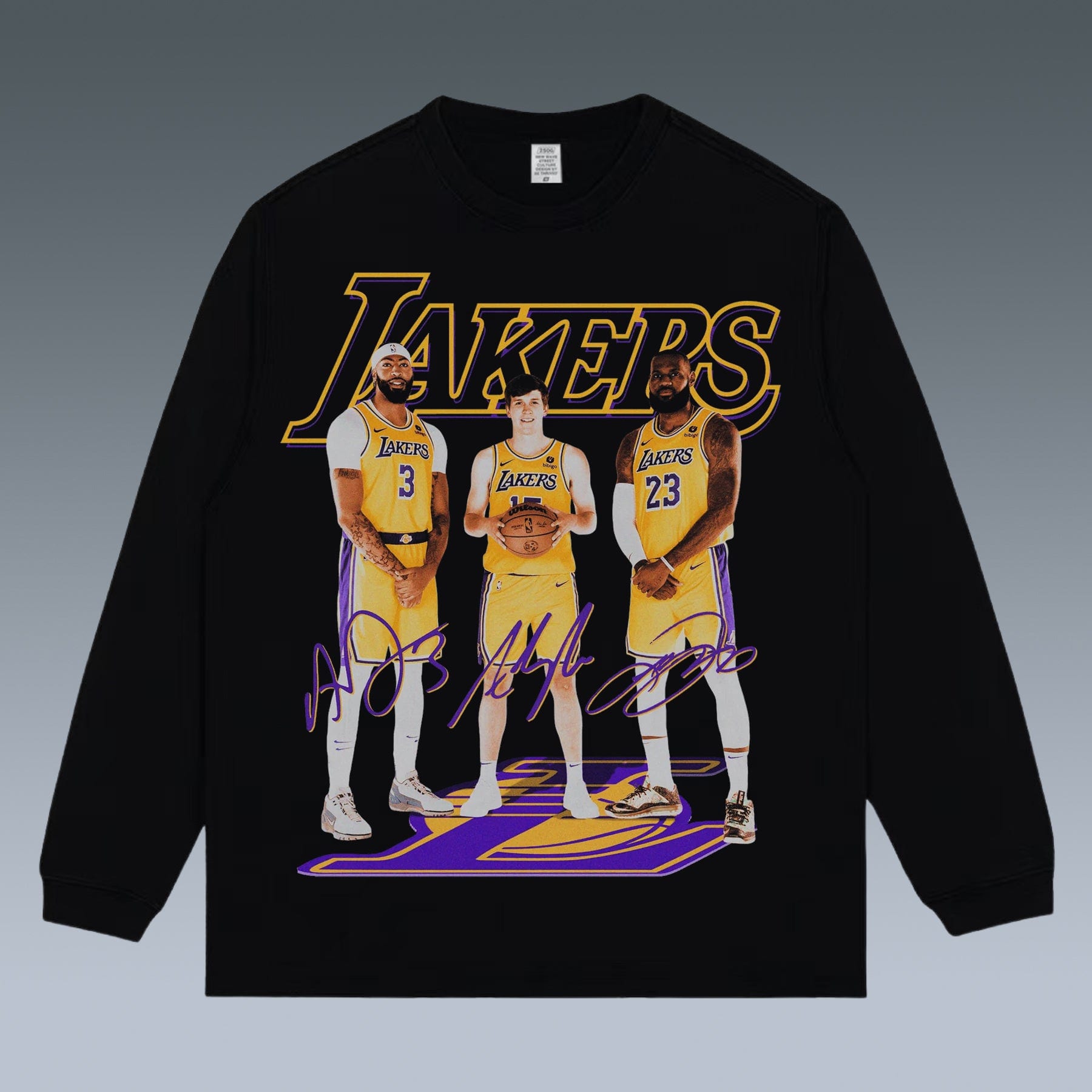 GRAPHIC LONG SLEEVE TEE - LAKERS- LEBRON JAMES - STREETWEAR