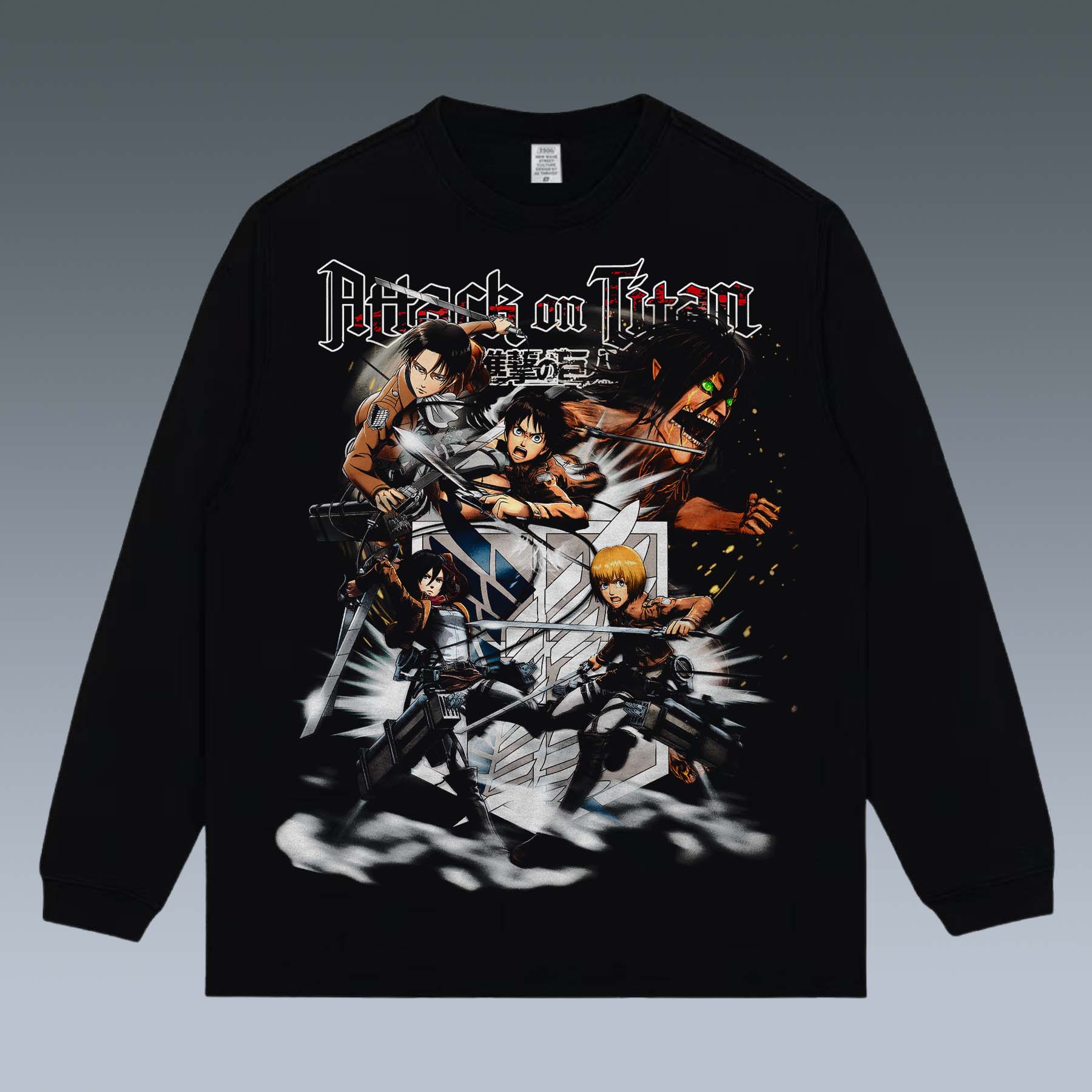 GRAPHIC LONG SLEEVE TEE - ATTACK ON TITAN - STREETWEAR