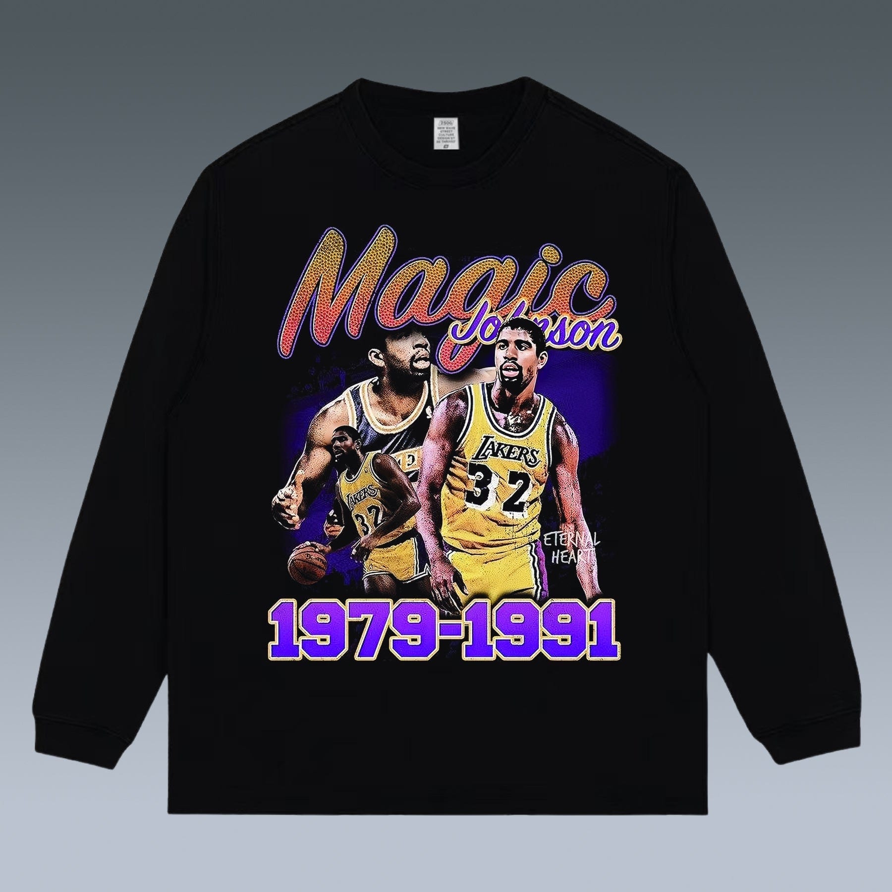 GRAPHIC LONG SLEEVE TEE - EARVIN JOHNSON& 'THE MAGIC' - STREETWEAR