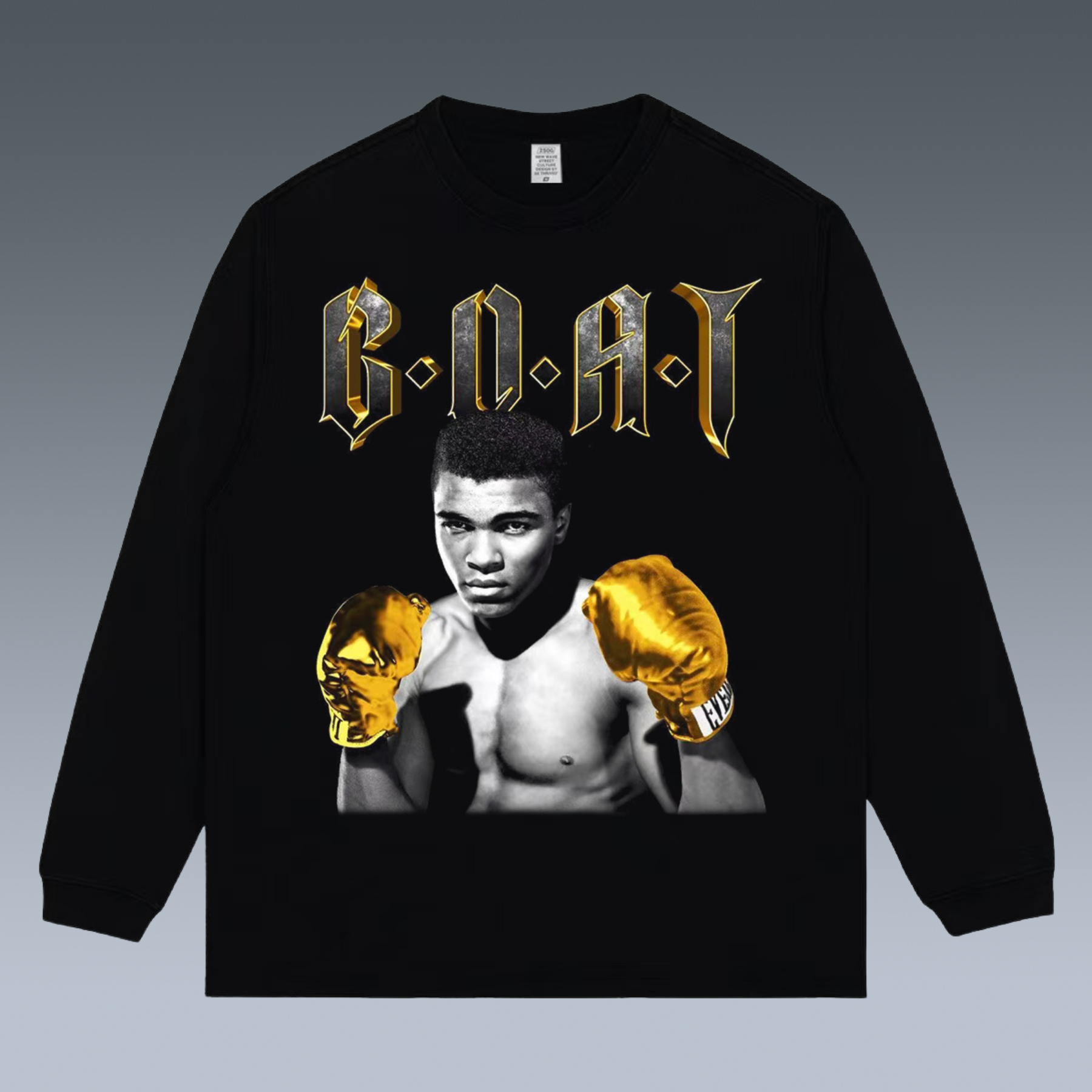 GRAPHIC LONG SLEEVE TEE - MUHAMMAD ALI - STREETWEAR