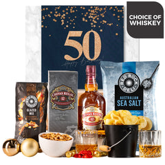 50th Birthdays & Whisky Choice And Snack Hamper