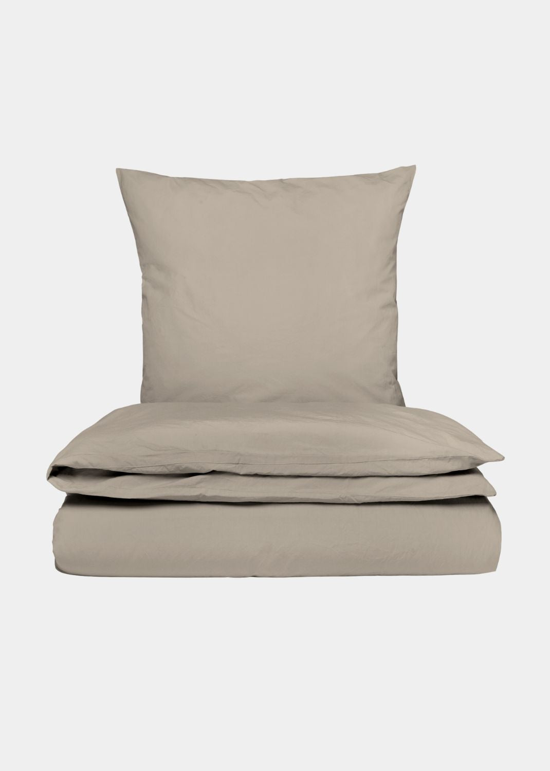 Se Bomuldssatin sengesæt - Valnød Brun - 140x220 hos Sekan Studio - Behageligt sengetøj