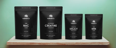 myBrainCo. Simplex Range: NMN, NAC, Shilajit, Creatine