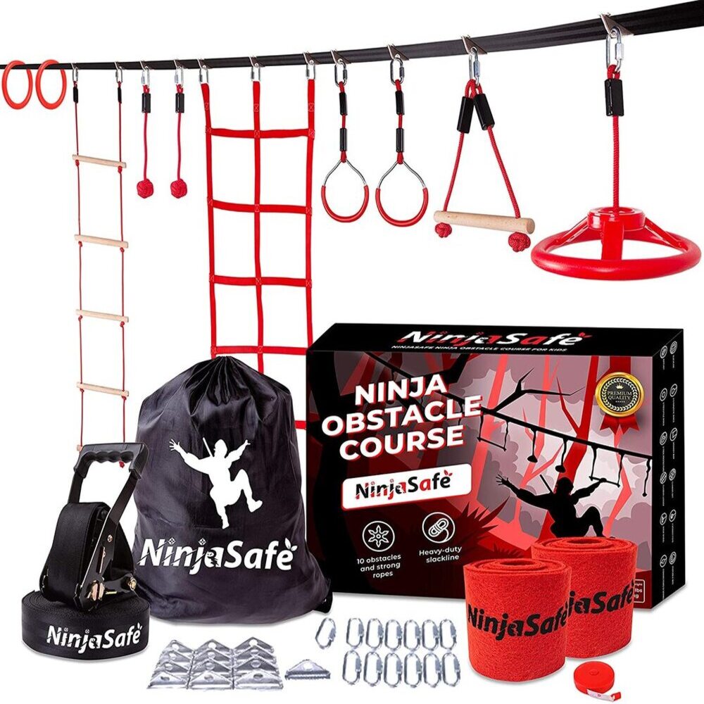 Ninja Slider Slackline Pulley - Zip Along Your Ninja Course with The Most  Fun New Accessory for Your Ninja Warrior Obstacle Course for KidsPulley for  Slackline