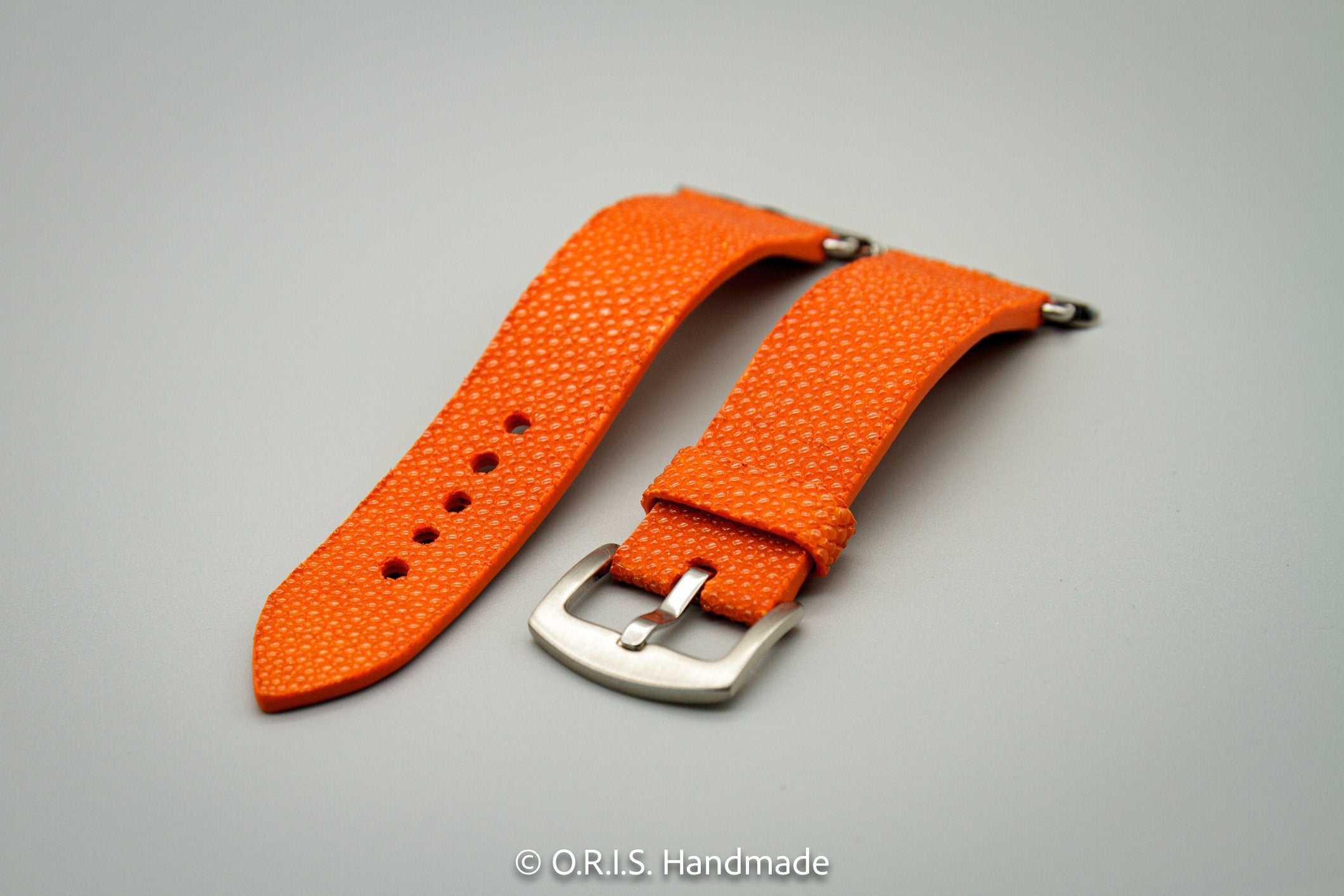 orange leather watch band