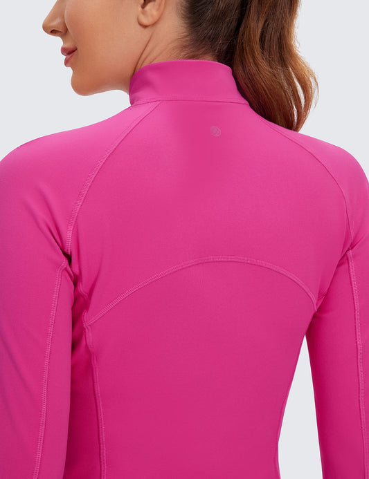 CRZ YOGA Butterluxe Womens Half-Zip Long Sleeve Workout Shirts Cropped Tops  