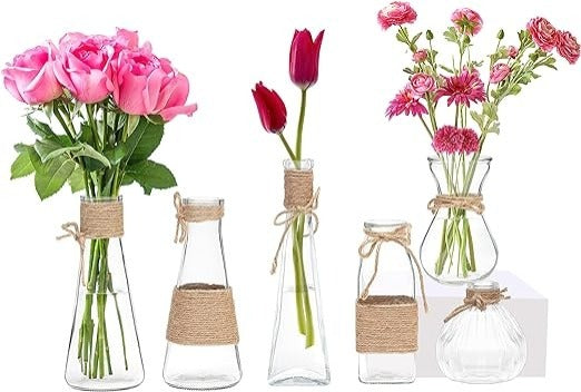 Rustic glass vase set