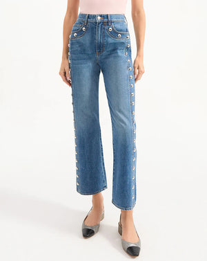 Dylan Studded Straight-Leg Jean - Pell 1990