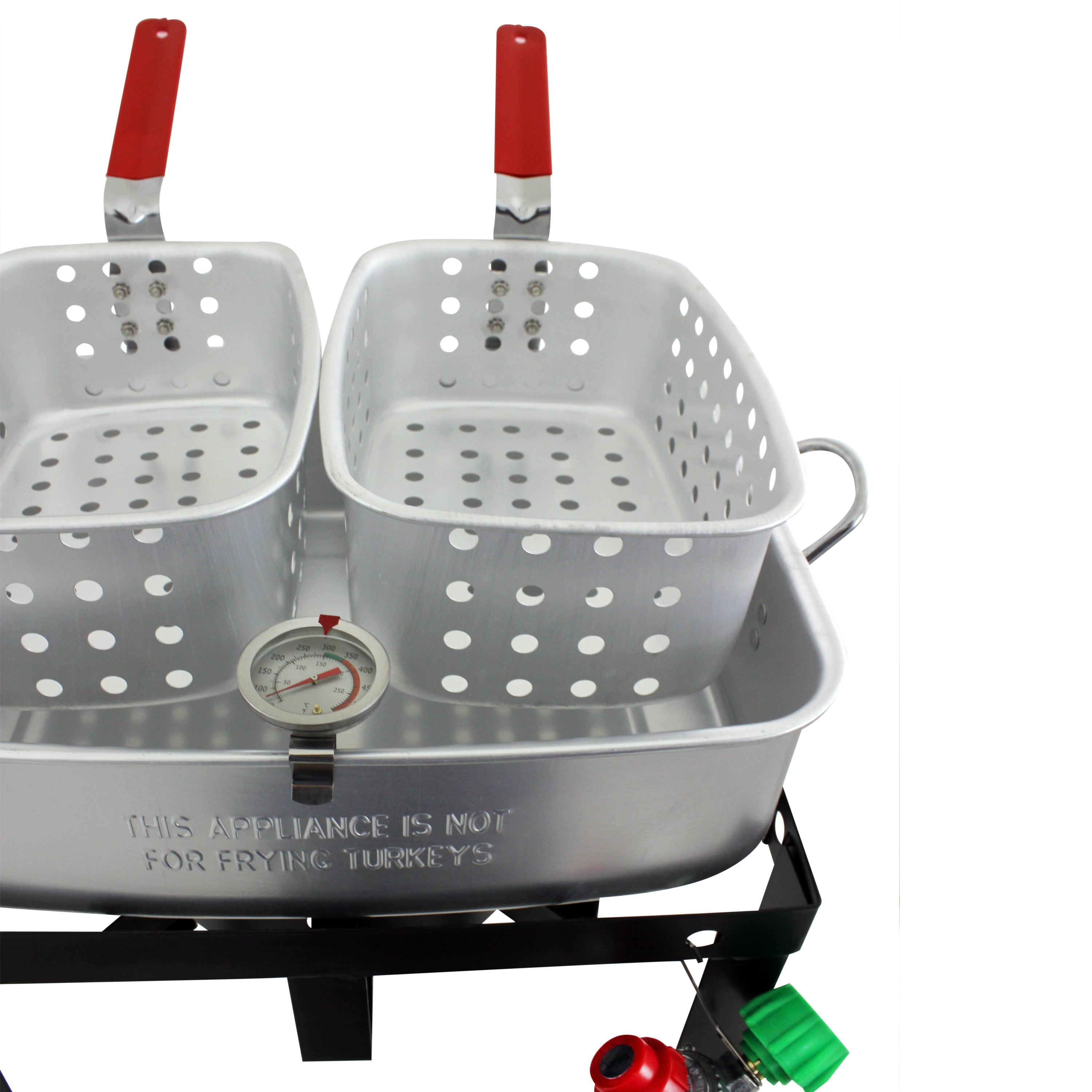 18 Qt. Outdoor Aluminum Dual Basket Fish Deep Fryer Cooker Kit Pot Propane  LP