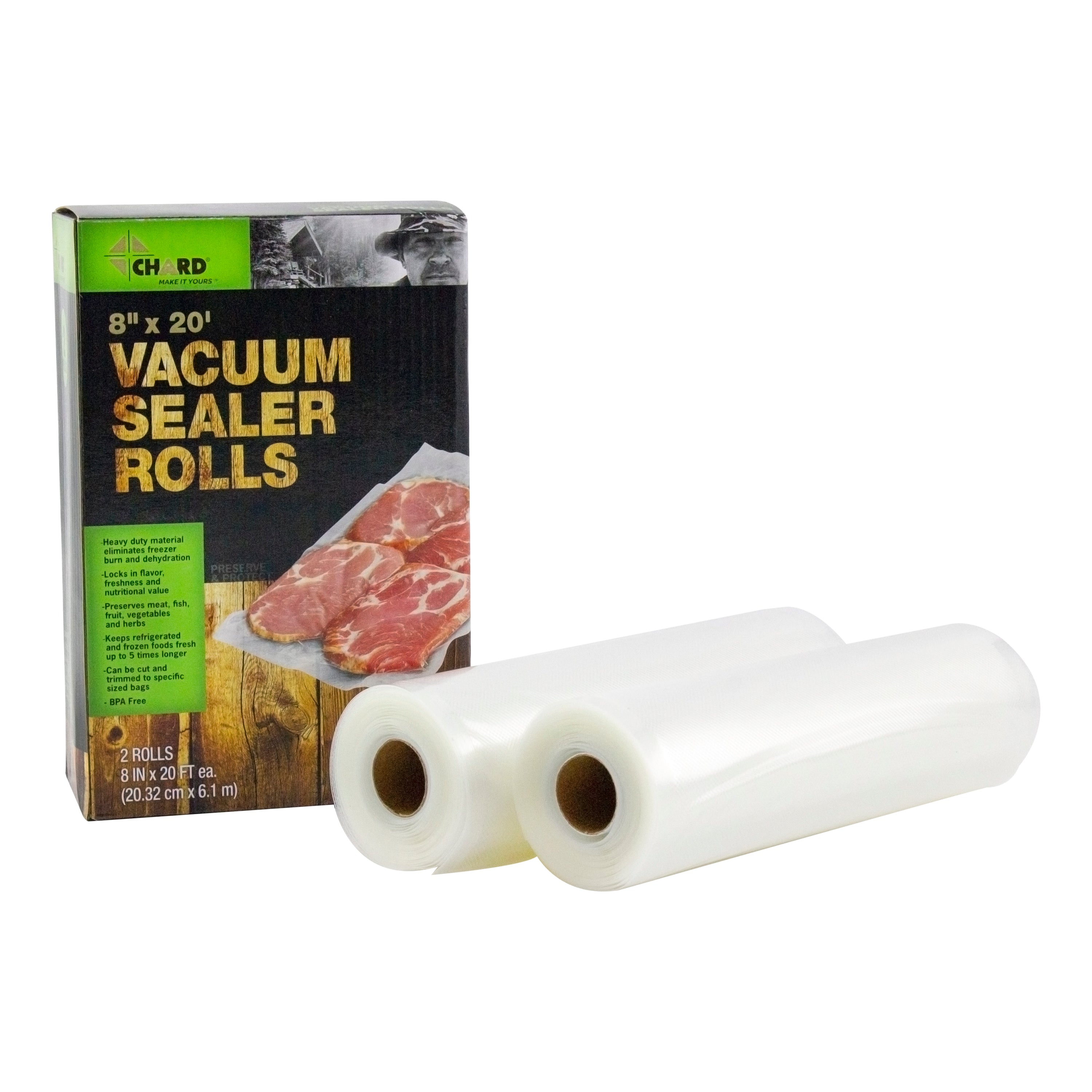 8 x 20' Vacuum Sealer Rolls, 2 Pack