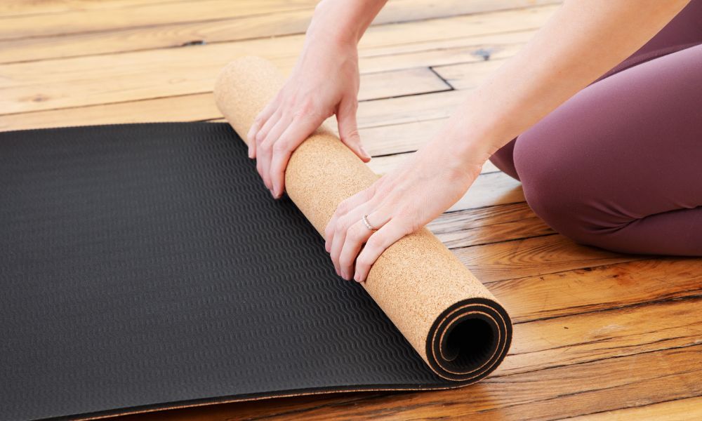 cork yoga mat rubber backing non slip yoga mat