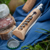 Bottle opener knife corkscrew wood OPINEL