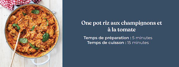 Recette One Pot riz aux champignons et à la tomate 