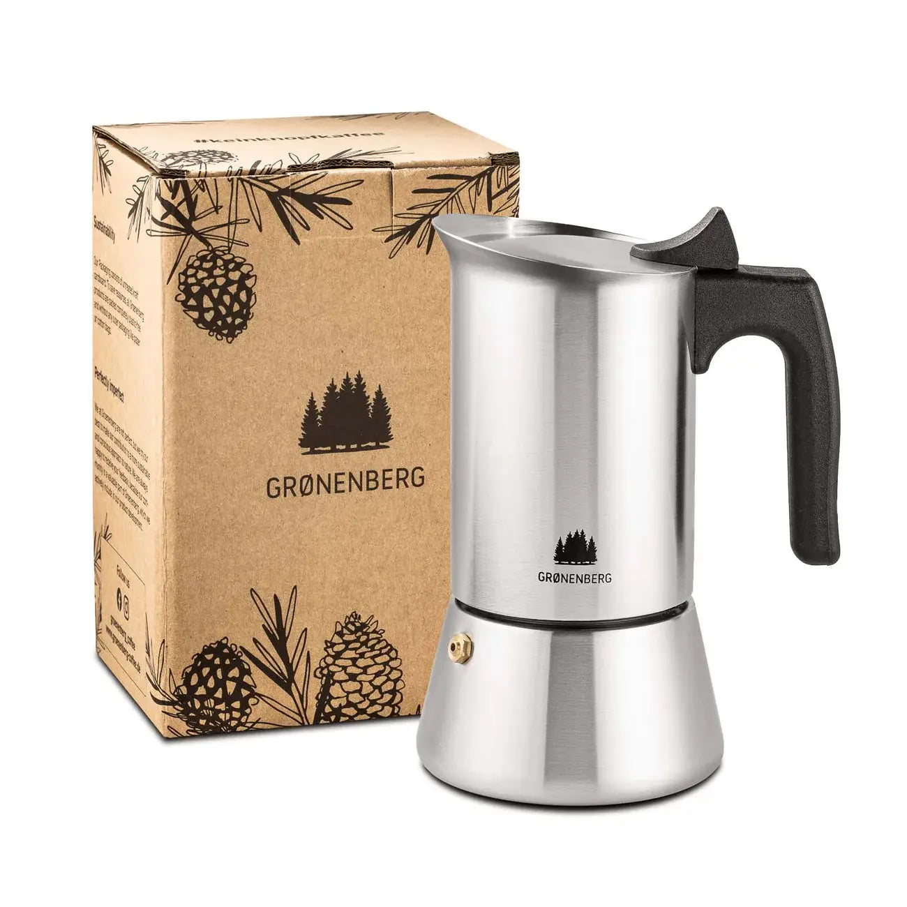 Geheim Korting soort Moka Italian stainless steel espresso coffee maker - 6 cups / Groenenberg -  Casambu.com