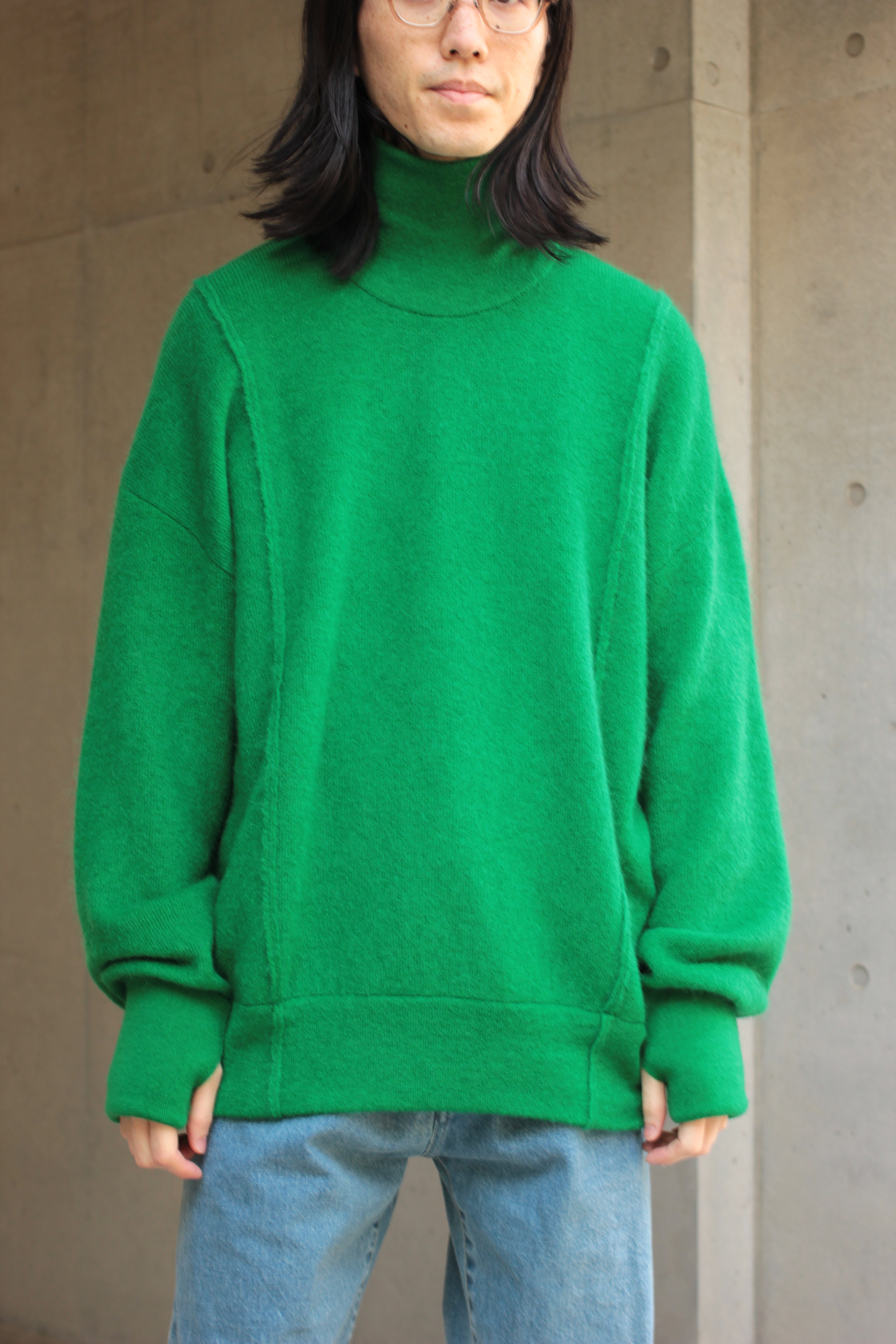 stein OVERSIZED HIGH NECK KNIT GREEN | sweatreno.com