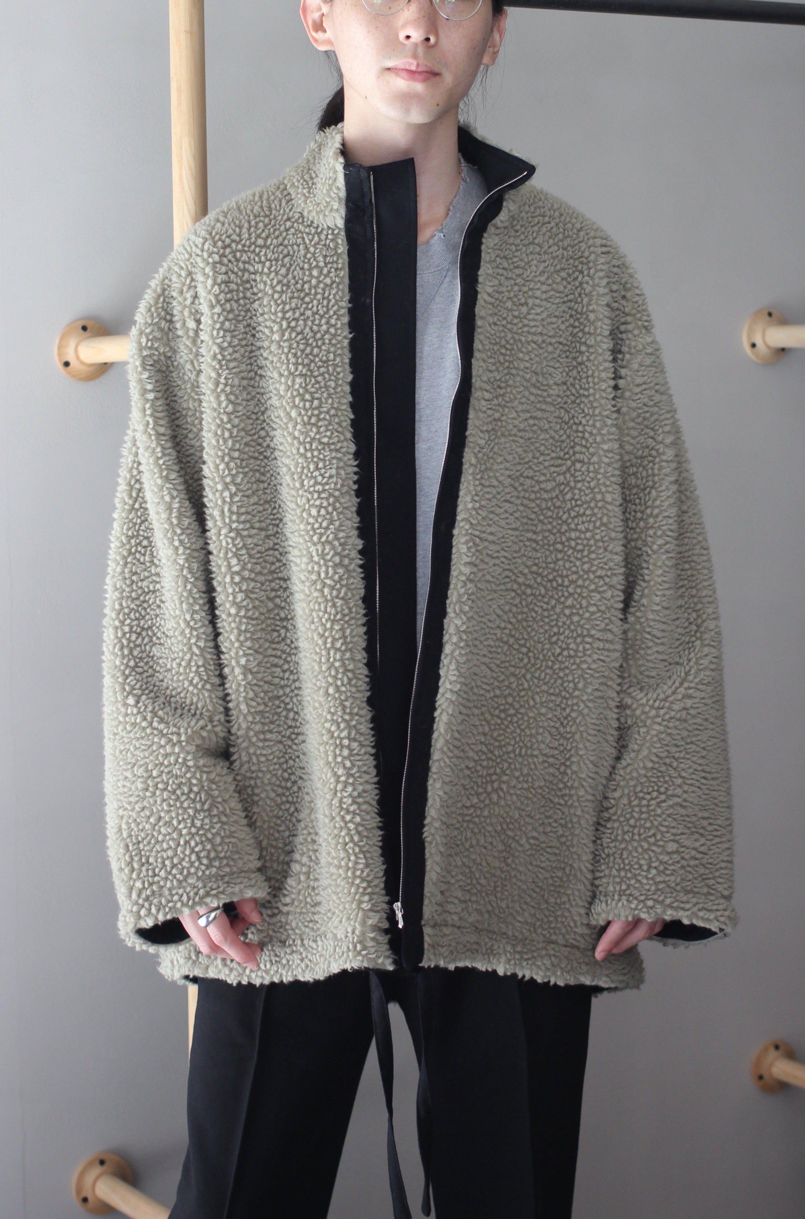 Wool Boa Zip Long Jacketタグもお付けします