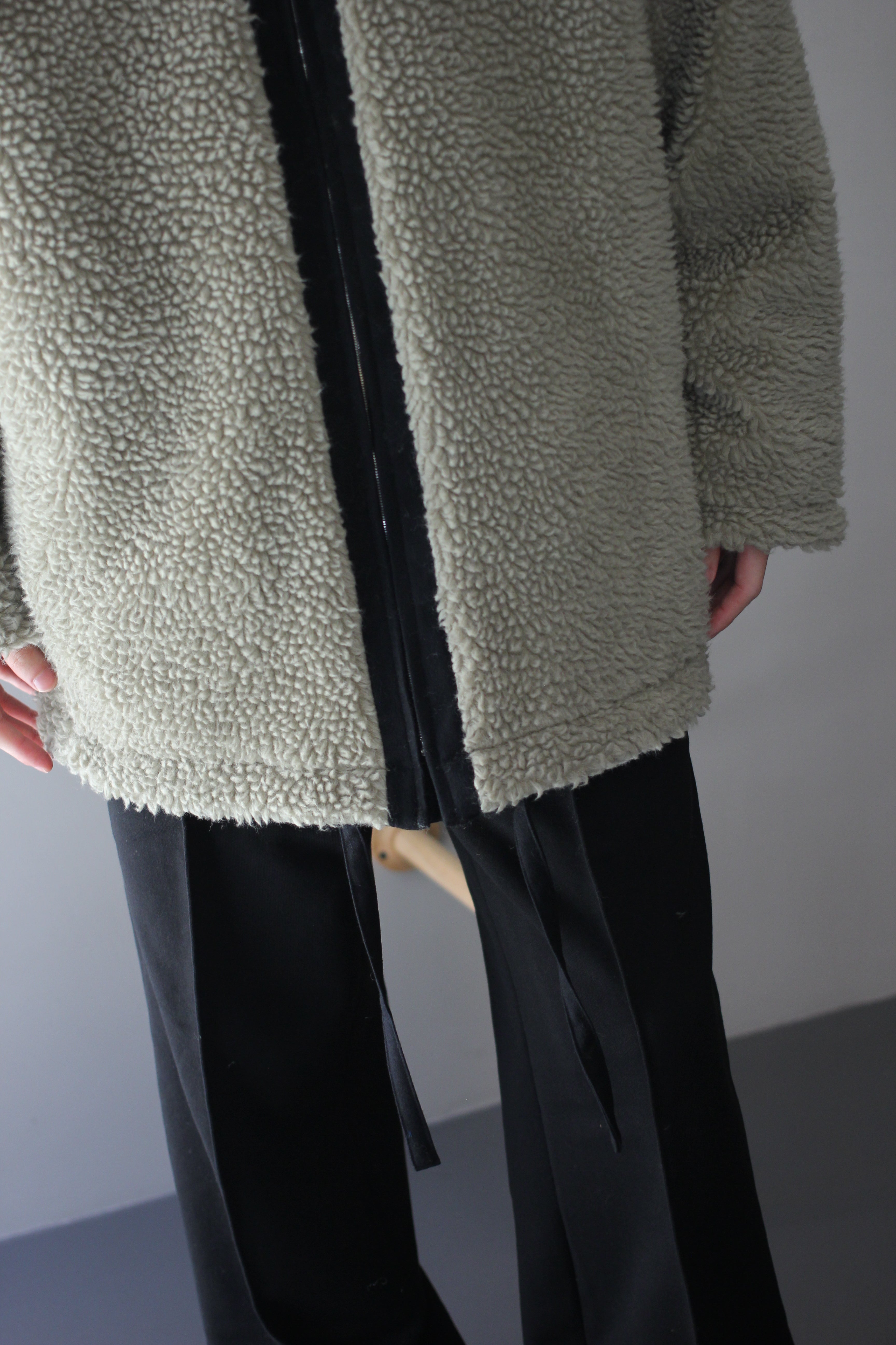 WOOL BOA ZIP LONG JACKET stein pn-sampit.go.id