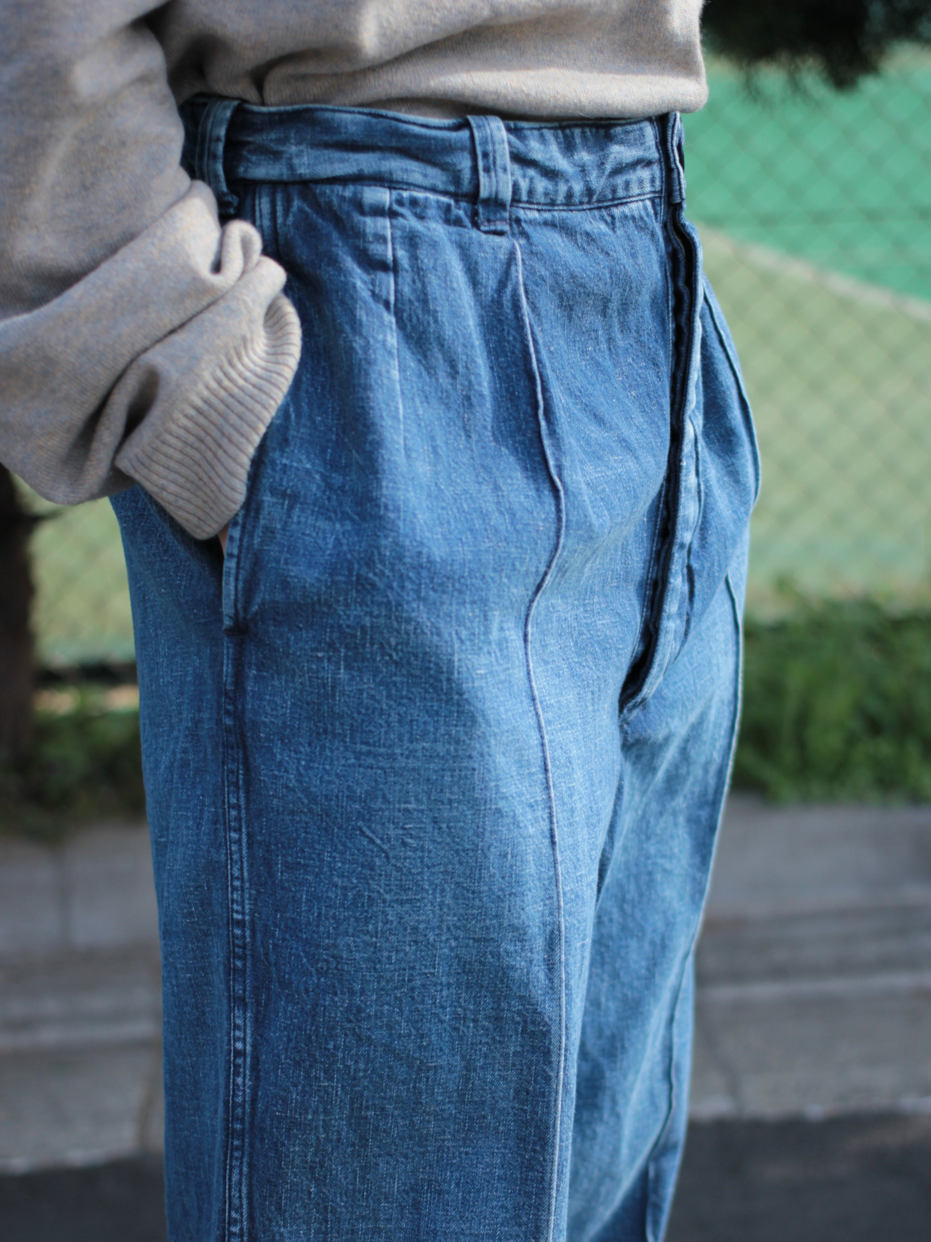 ulterior / NEPPED OLD DENIM 52 TROUSERS 