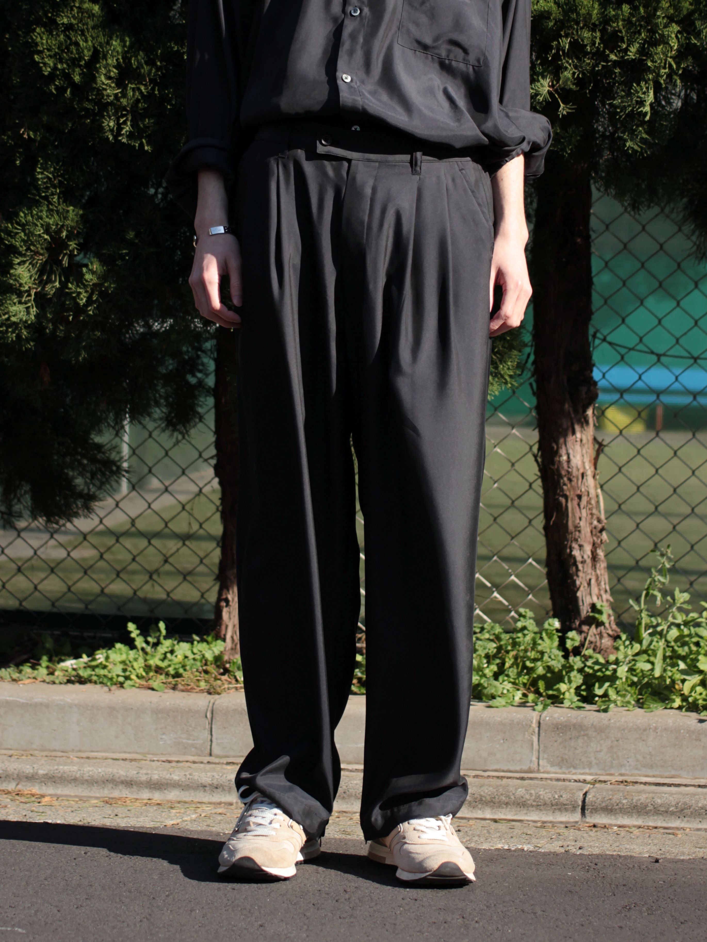 stein / CUPRO WIDE EASY TROUSERS 