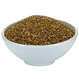 Brown finola seeds in a white dish