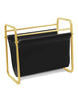 Load image into Gallery viewer, Gold-Colored Metal and Leather Magazine Holder
