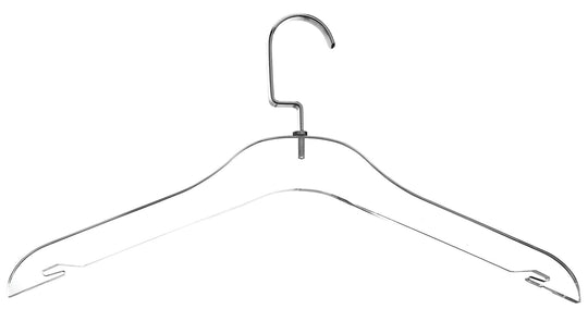 DesignStyles Clear Acrylic Clothes Hangers, Heavy-Duty Closet Organizers with Matte Black Steel Hooks, Perfect for Suits and Sweaters - 10 Pack