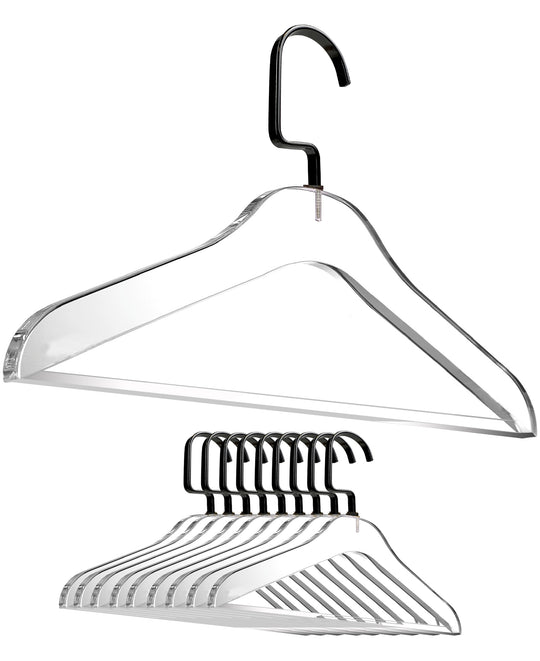 DesignStyles Clear Acrylic Clothes Hangers w/Hanging Clips - 10 Pk - Bed  Bath & Beyond - 37064371