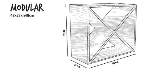 Cantinetta portabottiglie cubo modulare infinito in legno massello naturale Alberiamo