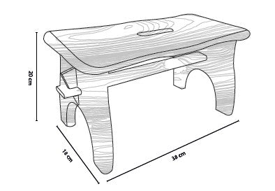 Sgabello poggiapiede h 20 in legno massello Alberiamo