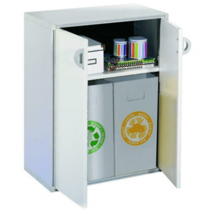 Excellence lockable broom cabinet with 4 Keter shelves