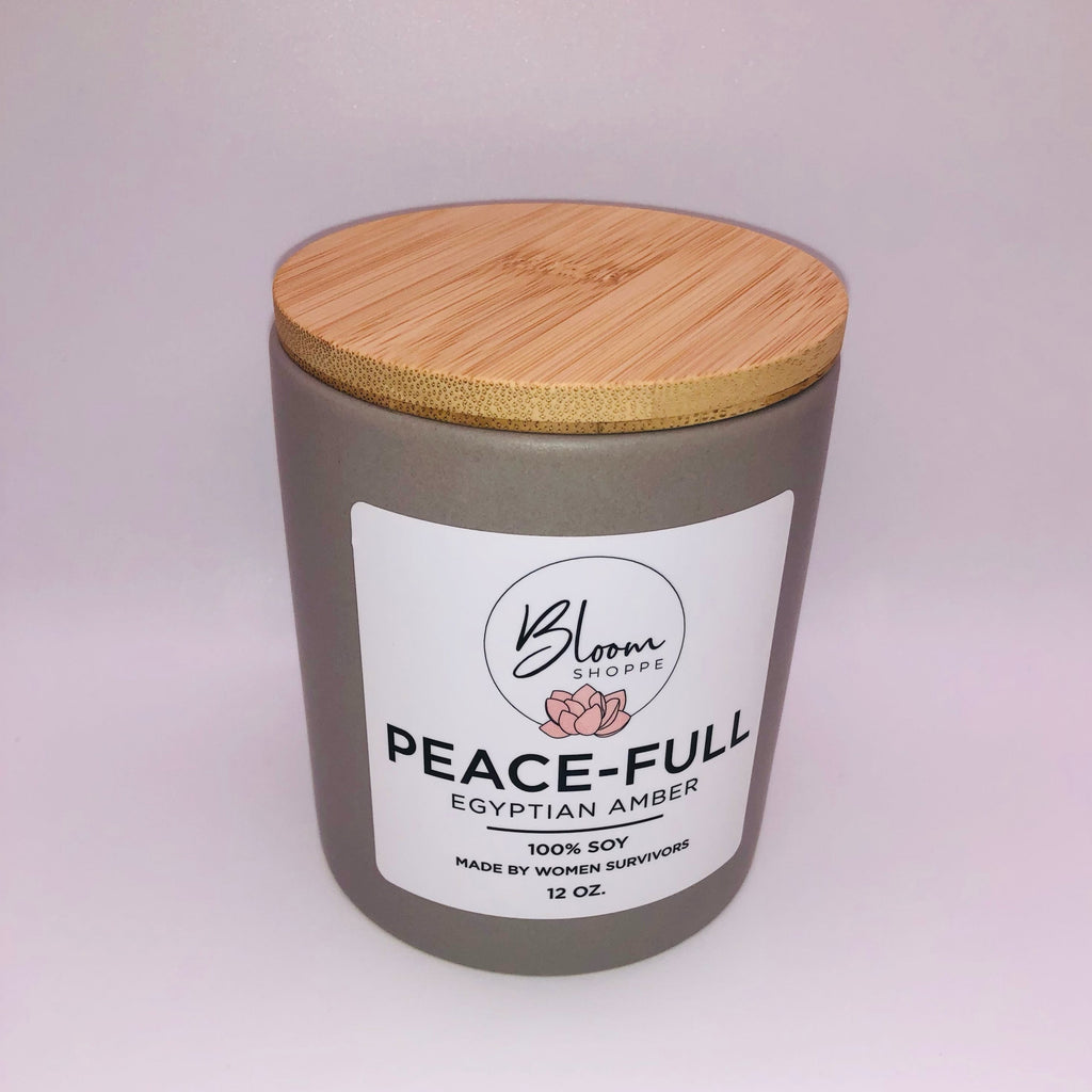 Beauty-Full 12 oz Signature Scent Ceramic Jar Candle With Lid